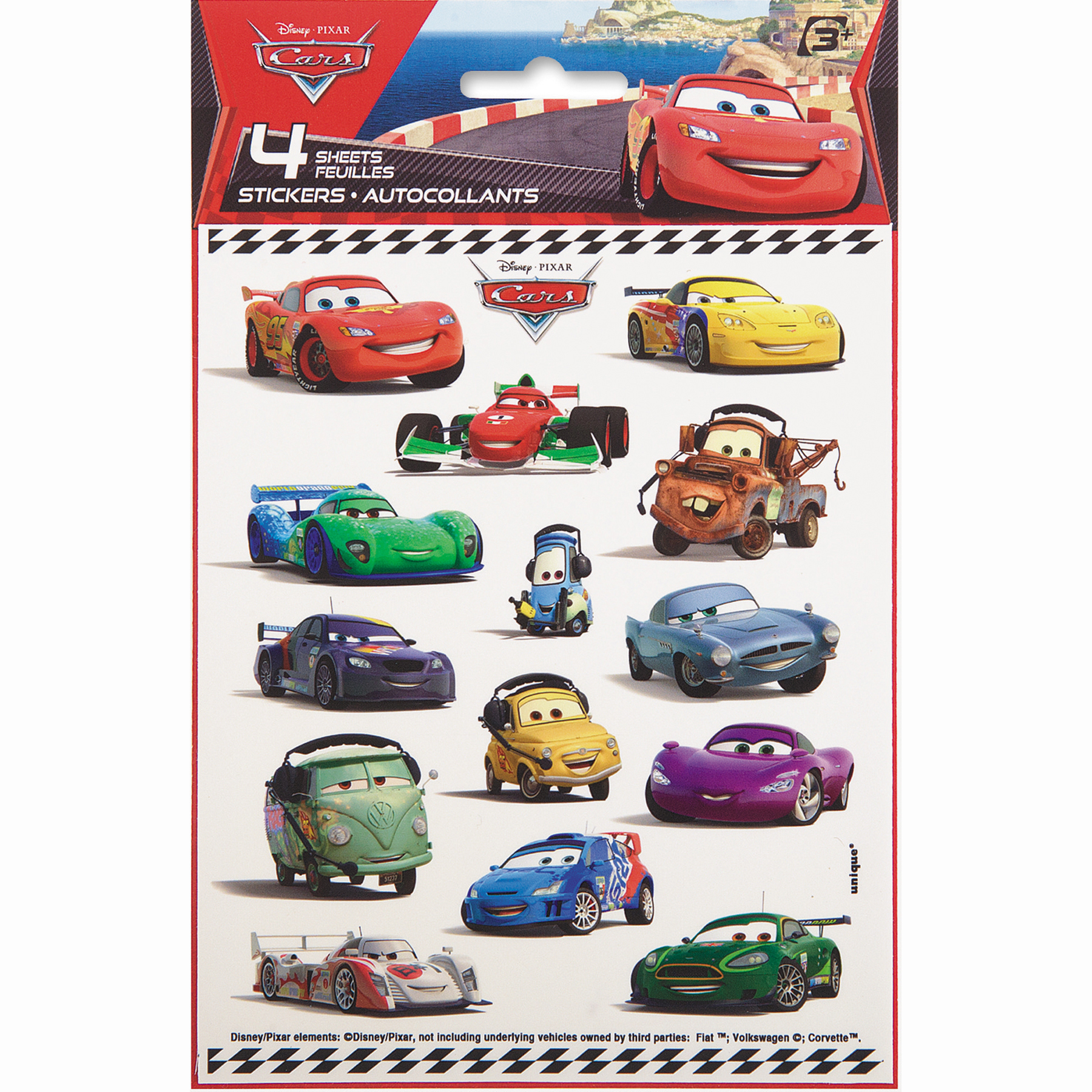 Disney Cars Sticker Sheets, 4ct